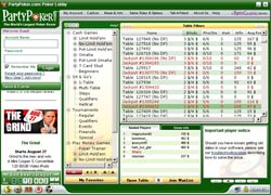 Party Poker Lobby