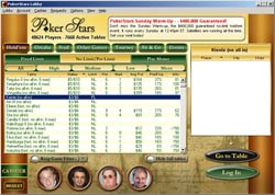 Poker Stars Lobby