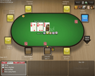 Example of 32Red Poker Table