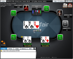 Example of Betfair Poker Table