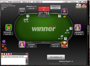 Example of 888 Poker Table